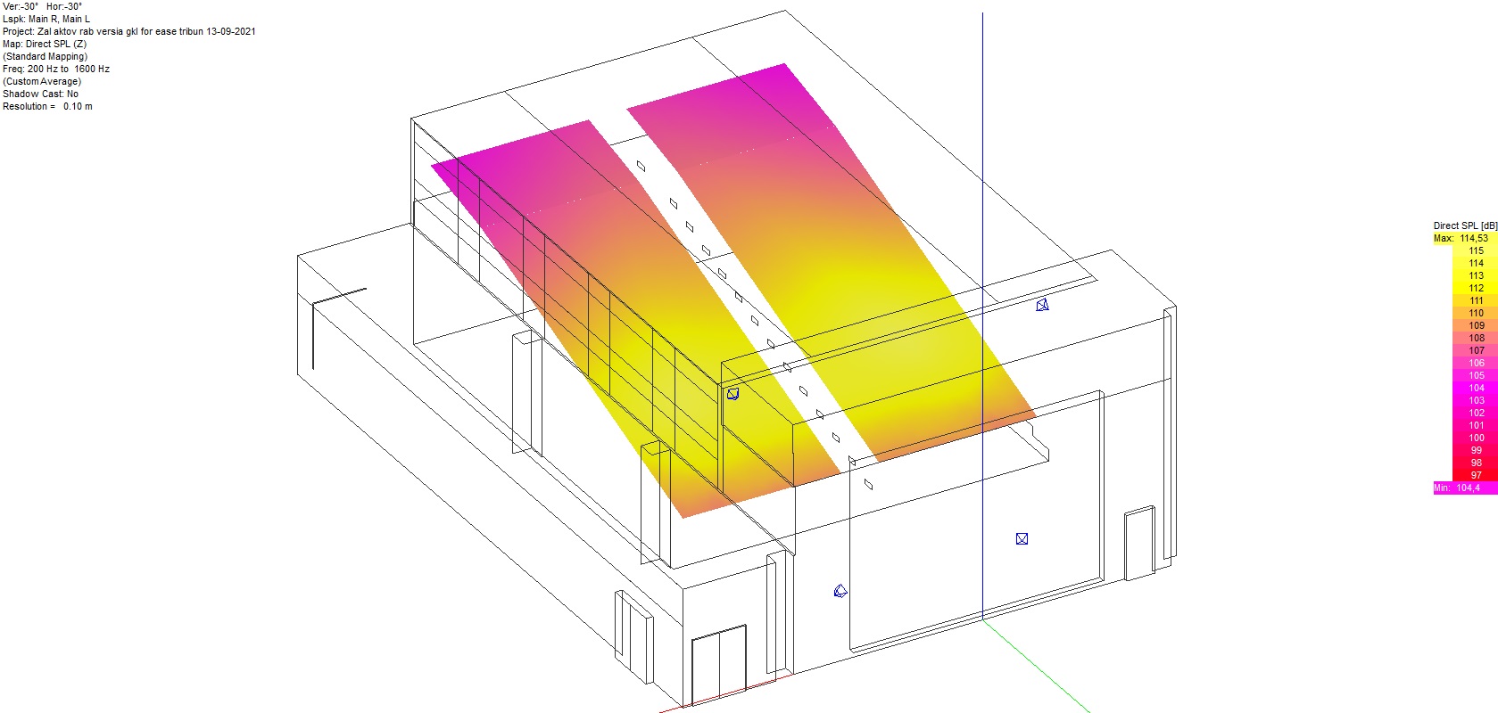 Acoustic calculation using the EASE 4.4 program Acoustic calculation using the EASE 4.4 program